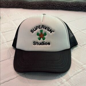 SUPERVSN Studios Black and White Trucker Hat